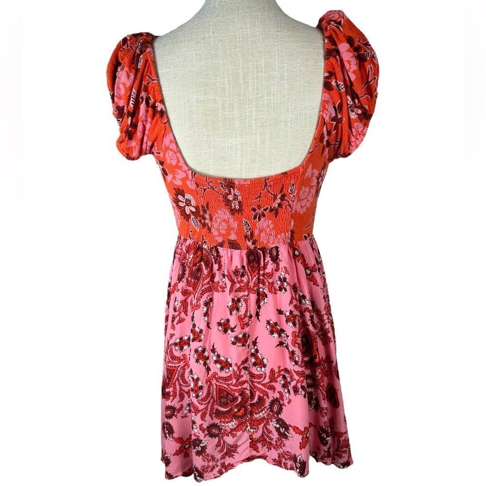 Free People Orange and Pink Floral Tunic - Picture 5 of 7